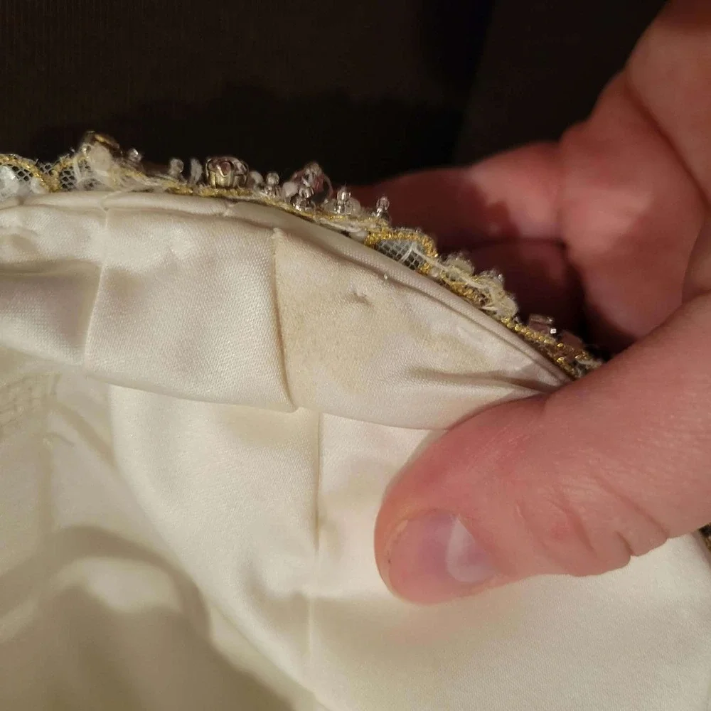 Maggie Sottero Haute Couture Beaded Tulle Wedding Dress Ball Gown Ivory Size 6 - Picture 4 of 16